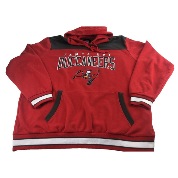 NFL Tampa Bay Buccaneers Men's Hoodie XXL Front & Back Print Sweatshirt Red Gray - Picture 1 of 14